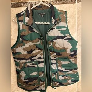 Camouflage Print J Crew Puffer Vest